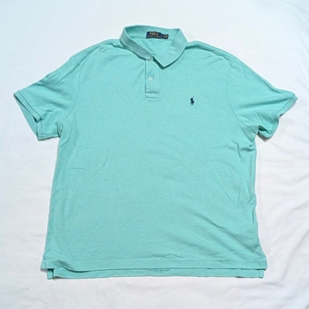 Polo Ralph Lauren Mens XL Mint Green Short Sleeve Cotton Jersey Polo Shirt